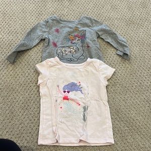 2 egg shirts size 12 months pink mermaid & grey banner